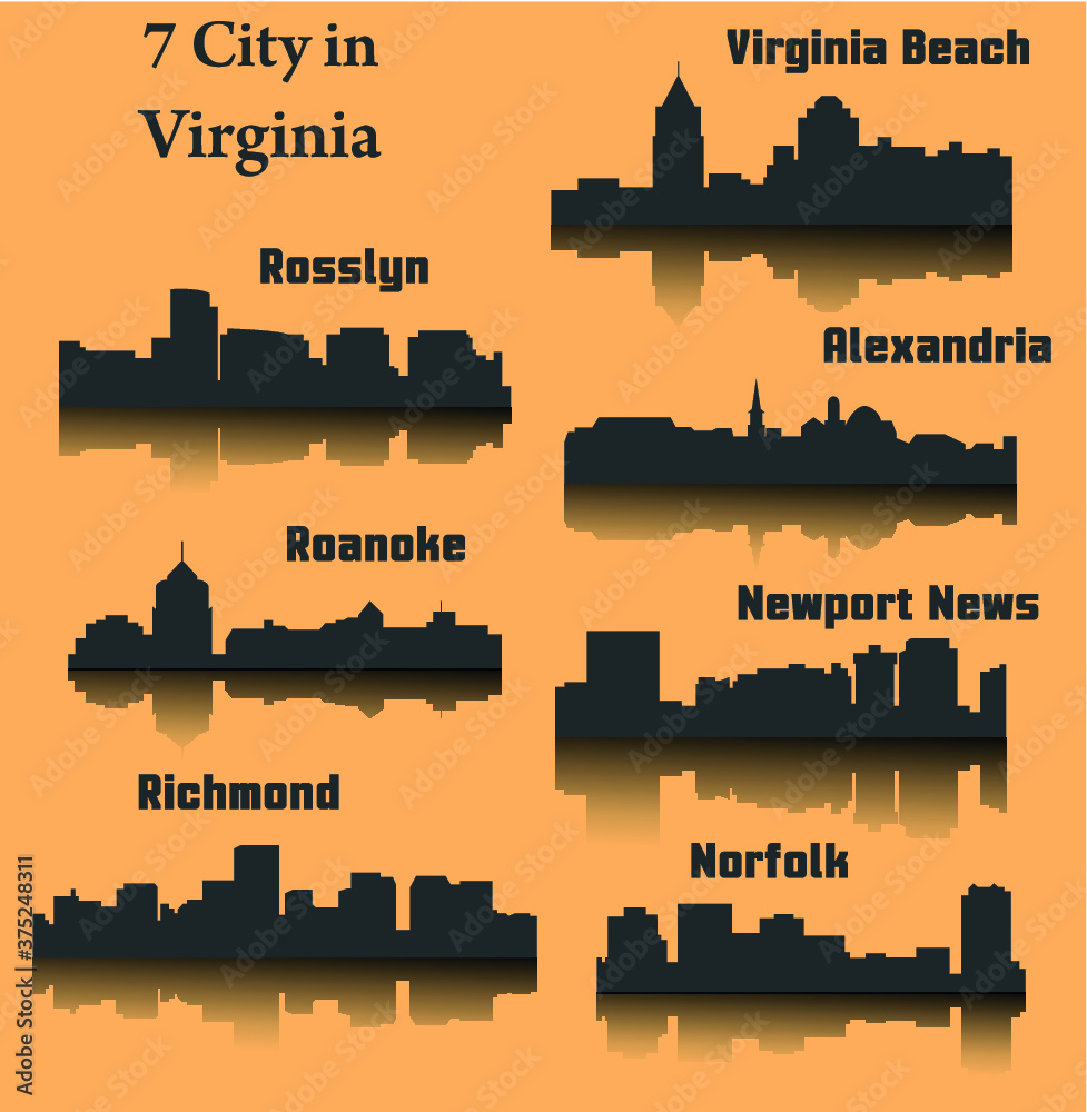 7 City in Virginia ( Richmond, Alexandria, Virginia Beach, Rosslyn, Roanoke, Norfolk, Newport News )