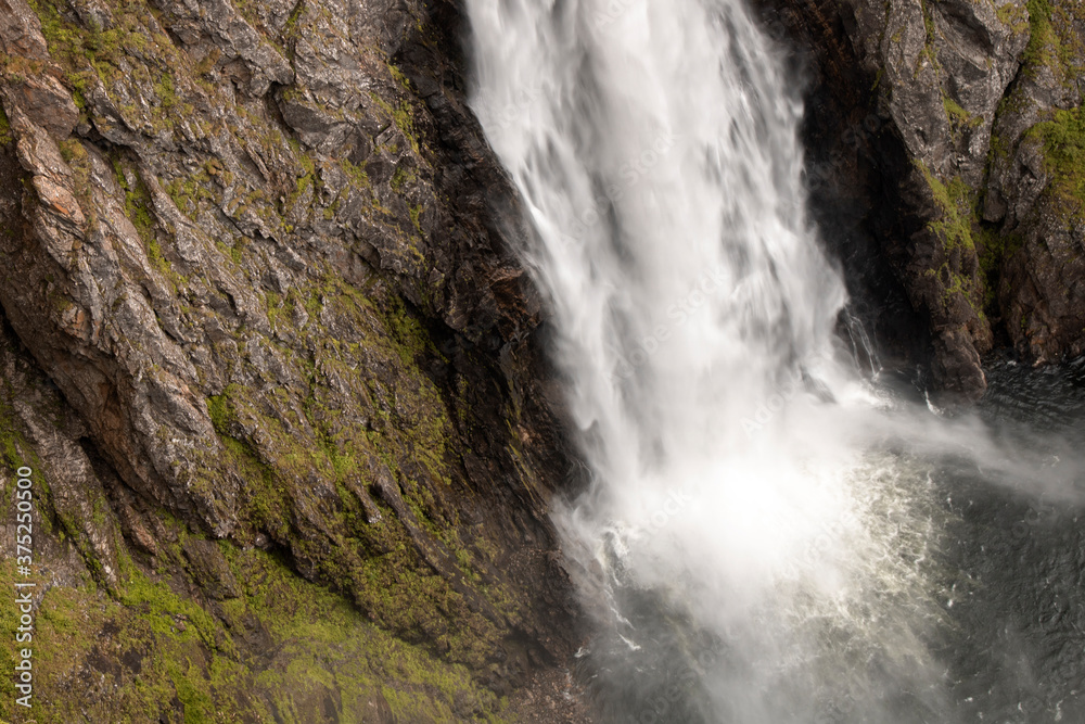 Powerful big waterfall in Norway