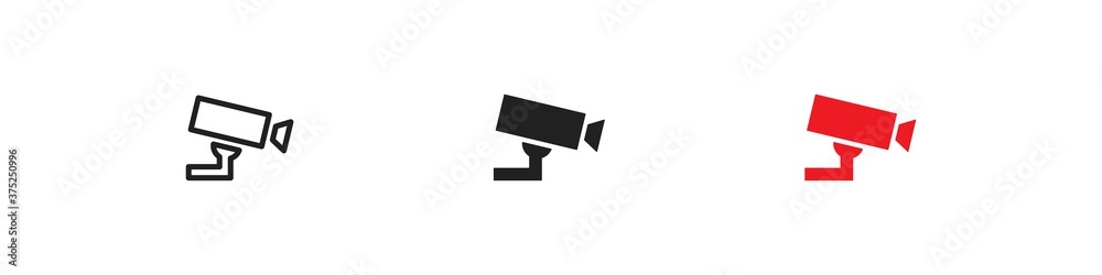 CCTV, simple icon set. Security camera concept illustration in vector flat CCTV, simple icon set. Security camera concept illustration in vector flat