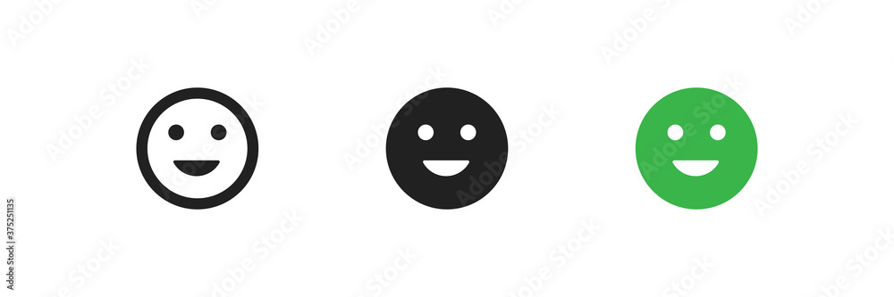 Smile, simple line and color icon set. Happy smiley concept, emoji in vector flat Smile, simple line and color icon set. Happy smiley concept, emoji in vector flat