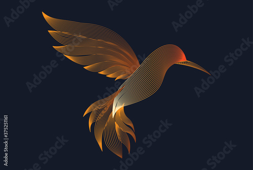 Gold bird logo template