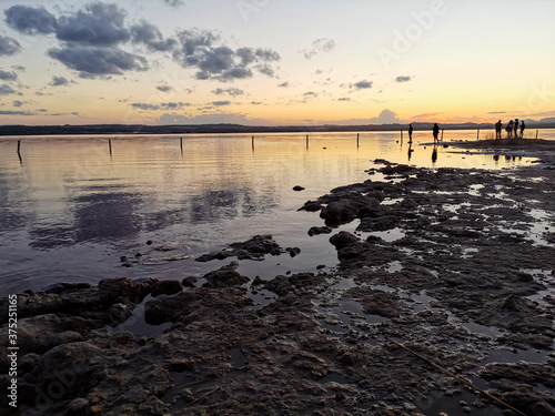 Sunset over lake salinas  Torrevieja  Spain