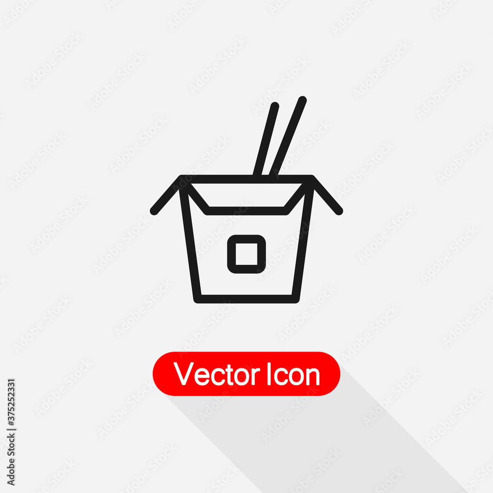 Noodles Box With Chopsticks Icon Vector Illustration Eps10 Noodles Box With Chopsticks Icon Vector Illustration Eps10