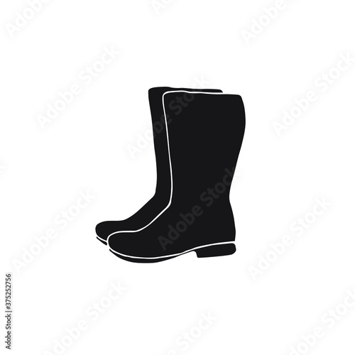 Vector hand drawn doodle sketch black gumboots isolated on white background