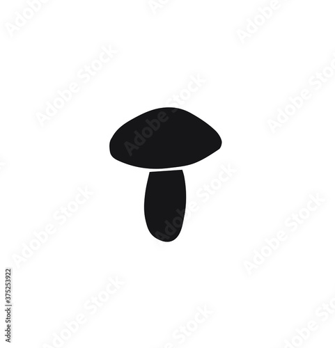 Vector hand drawn doodle sketch black mushroom isolated on white background