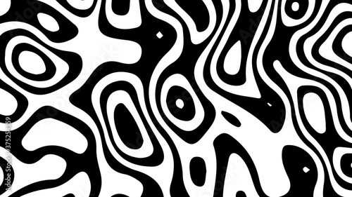 Distorted lines. Wave is a distortion effect. Optical illusion. Circular lines stripes or background with wavy distortion effect.