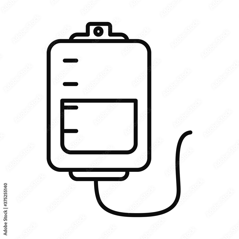 iv bag icon, line style iv bag icon, line style