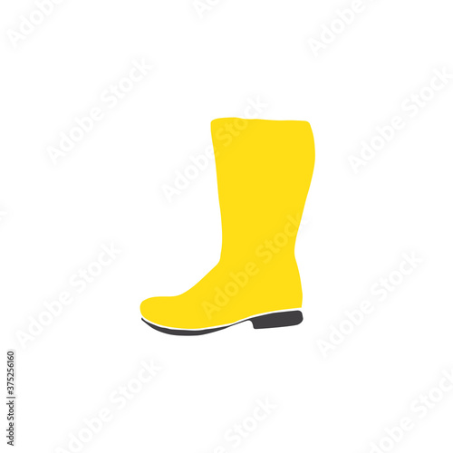 Vector yellow colored hand drawn doodle sketch gumboots isolated on white background