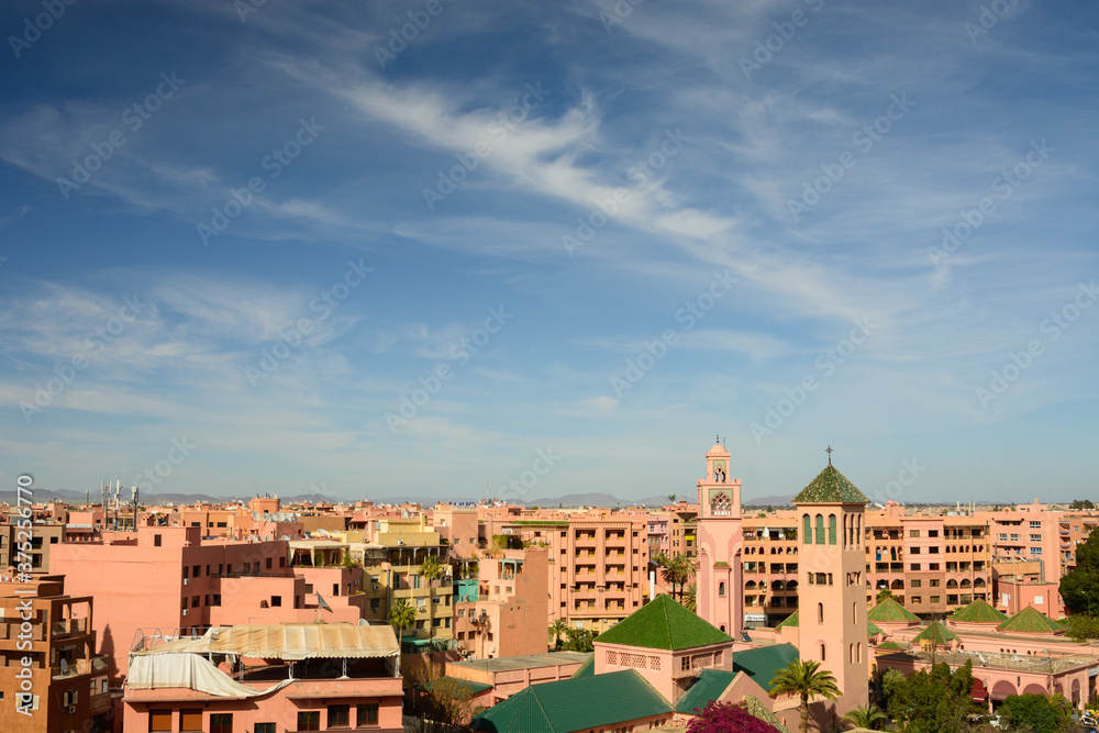 view of the city of Marrakech, Morocco