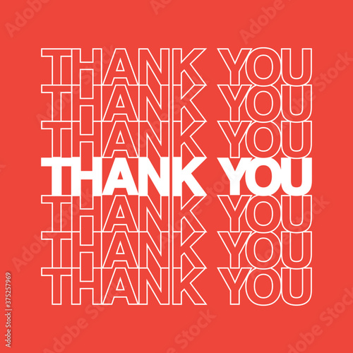 Thank You Text, Vector Illustration Background
