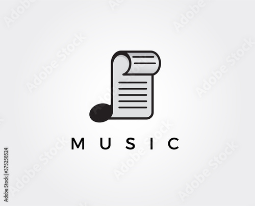 minimal music note logo template - vector illustration