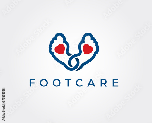 minimal foot care logo template - vector illustration