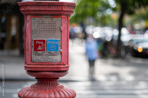 Alarm - Emergency call box in urban setting NYC - Queens photo