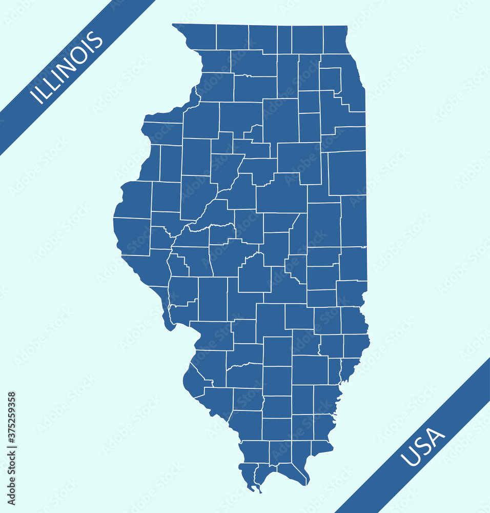 County map of Illinois USA