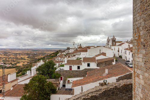 Historic town of Monsaraz, on the right margin of the Guadiana River in Alentejo region, near Alqueiva dam and the border with Spain.