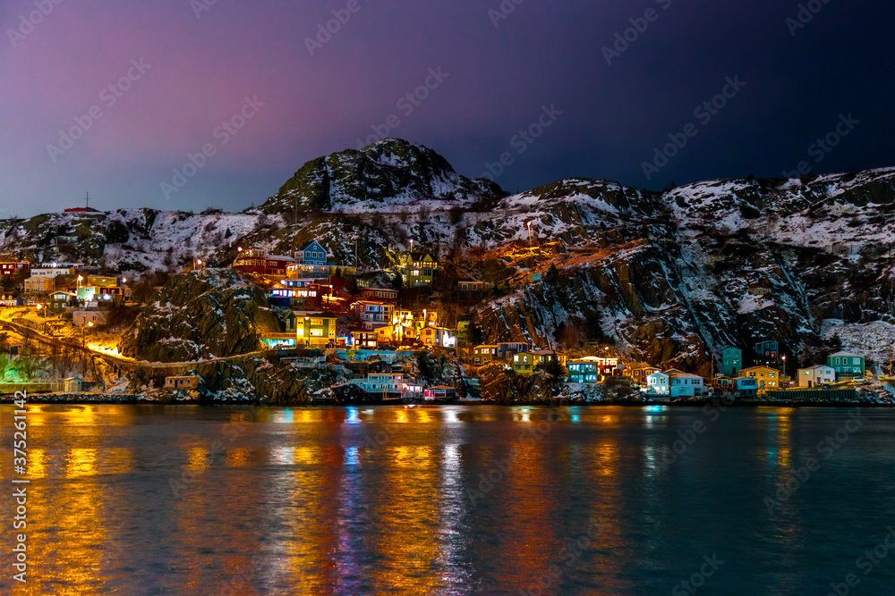 Night view of the Battery, St. John's
