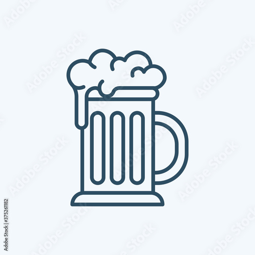Mug or Cup of beer Icon Logo Vector Isolated. Oktoberfest Icon Set. Editable Stroke and Pixel Perfect.
