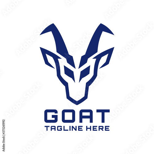 cool modern futuristic goat head logo design
