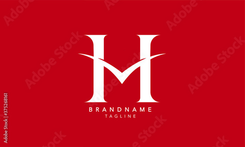 Alphabet letters Initials Monogram logo HM, MH, H and M