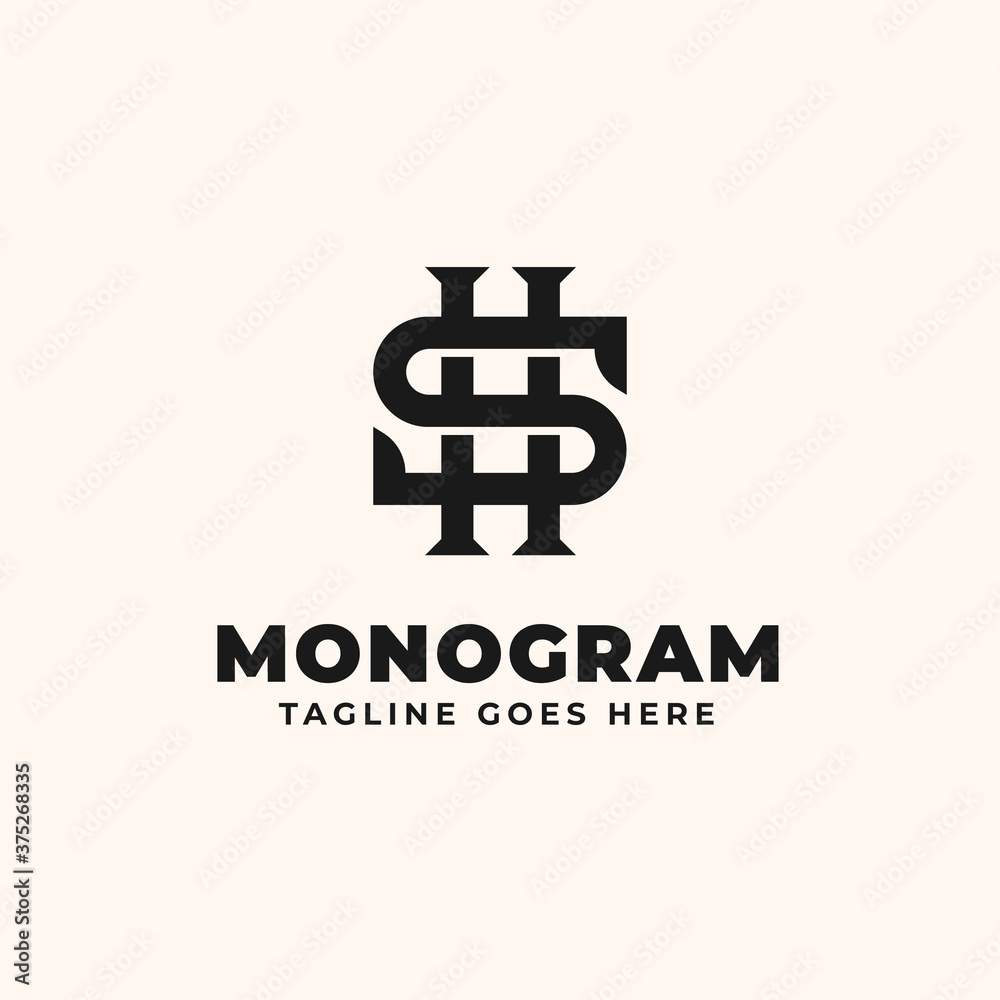 Initial HS SH Monogram Logo Template Initial HS SH Monogram Logo Template