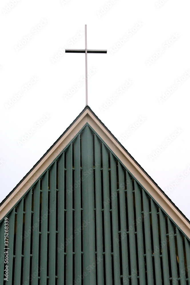 Cross on church high in the sky. Cross on church high in the sky.