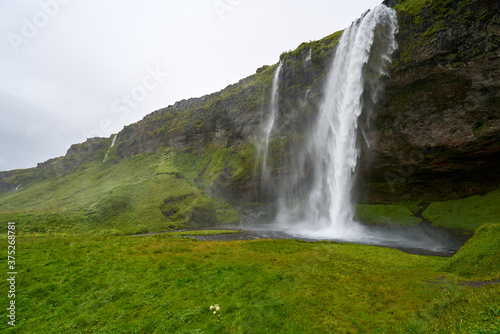 waterfall seljalandsfoss in iceland, one of the most famous and beautiful there is © Fizzl