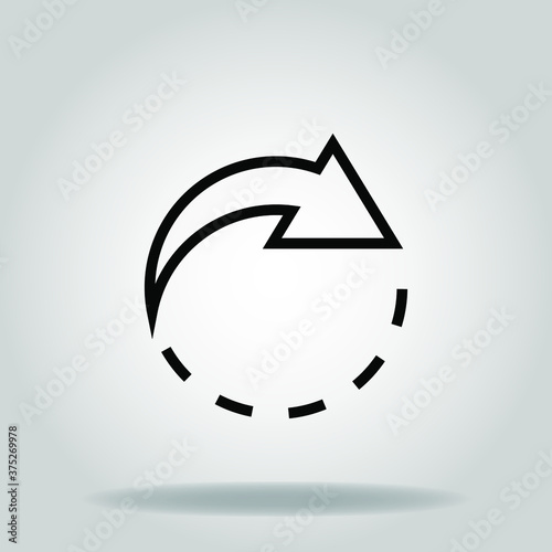 rotate right icon or logo in  outline
