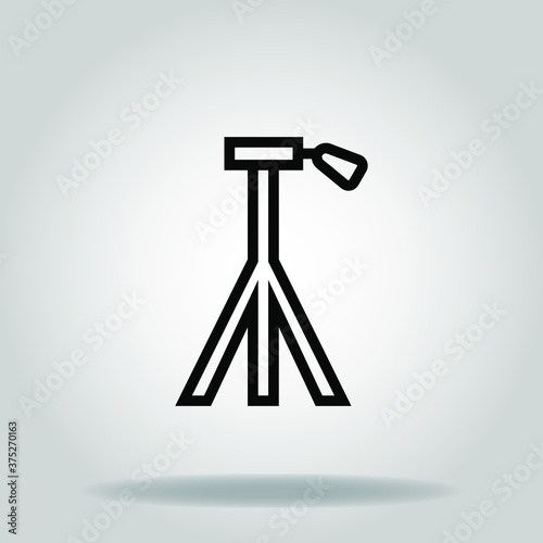 tripod icon or logo in  outline
