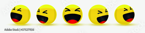 3D Haha emoji for Social Network, Happy and laughing emoticons 3d, Funny Character Face photo