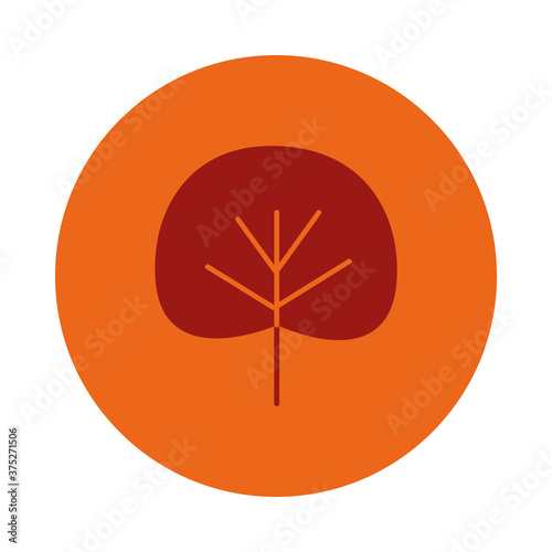 dry leaf icon, block style