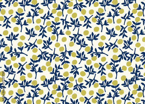 seamless pattern with blue flowers