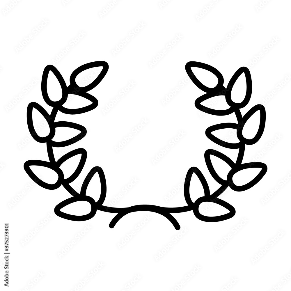 leaves wreath icon, line style leaves wreath icon, line style