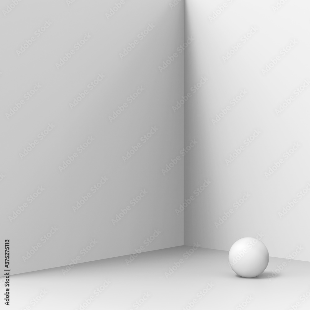 a white sphere on a white background. a clean atmosphere - obrazy, fototapety, plakaty 