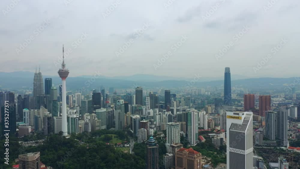 rainy day kuala lumpur city center downtown aerial panorama 4k malaysia rainy day kuala lumpur city center downtown aerial panorama 4k malaysia