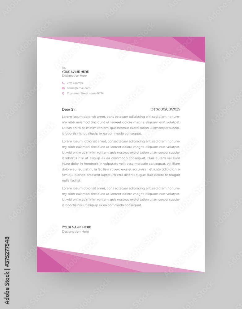 Simple Modern Creative & Clean business style Letterhead vector template design Simple Modern Creative & Clean business style Letterhead vector template design