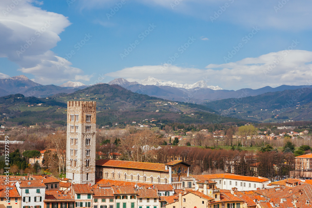 View across Lucca in Italy