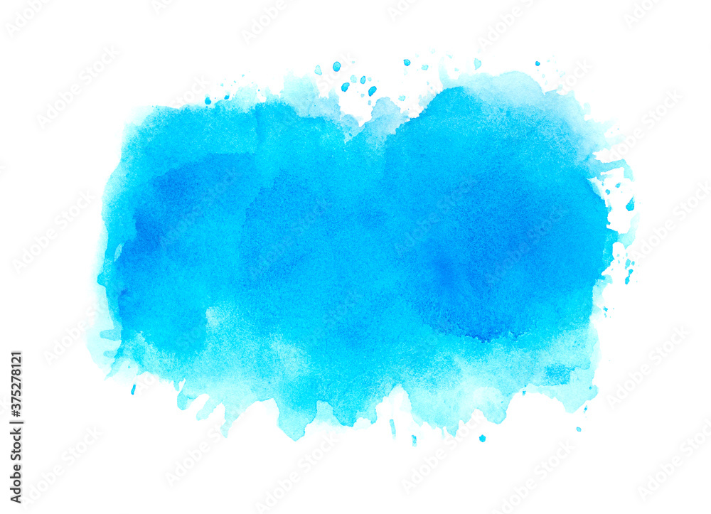blue watercolor splashes on paper.