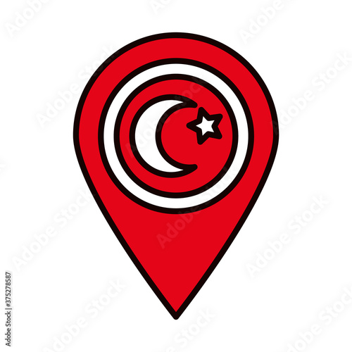location pin with turkey flag design, line and fill style Free Download location pin with turkey flag design, line and fill style - GFXLoad