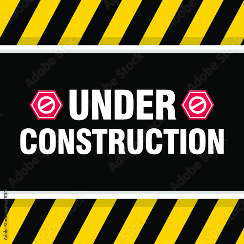 under construction poster sign design illustration background vector