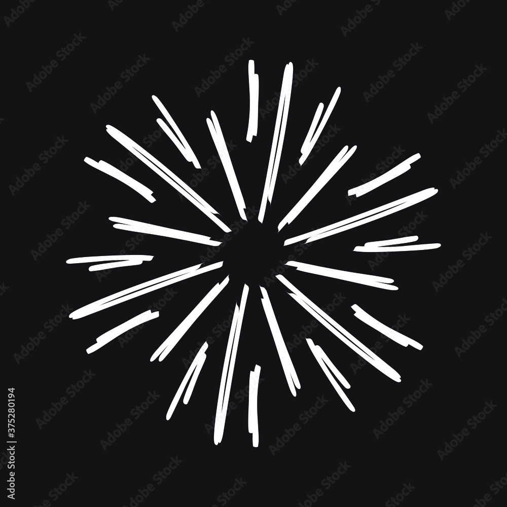 Obraz premium Sunburst, explosion effect, vintage doodle EPS Vector 