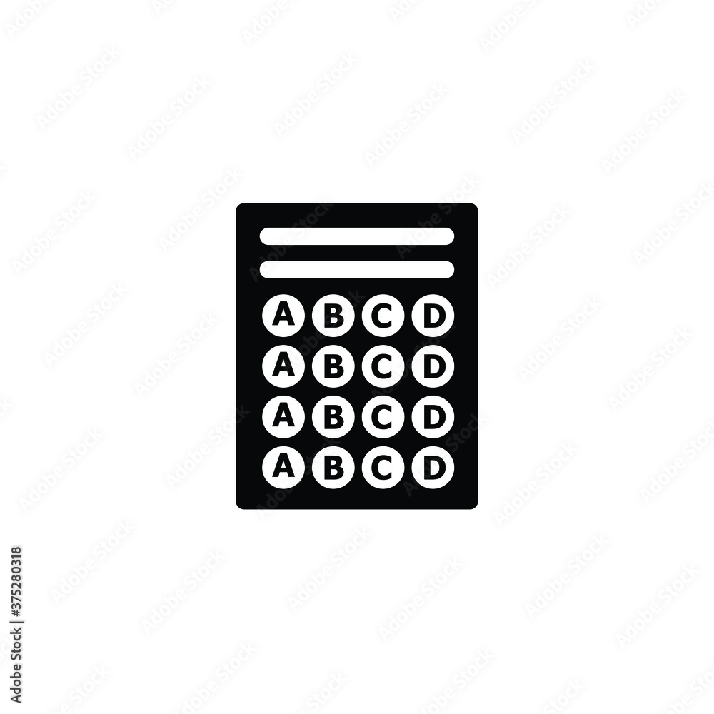Examination paper icon vector on white background, sign and symbol. Examination paper icon vector on white background, sign and symbol.