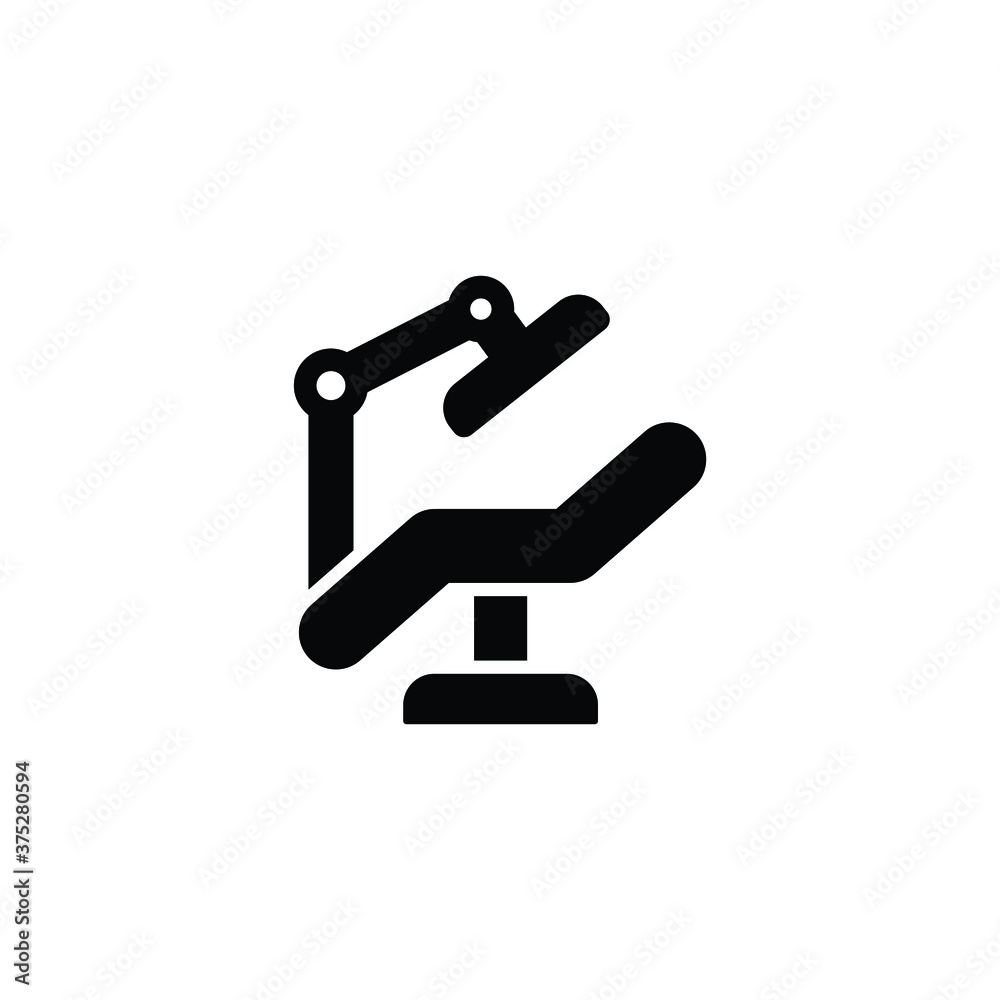Dental bed icon vector on white background, sign and symbol. Dental bed icon vector on white background, sign and symbol.
