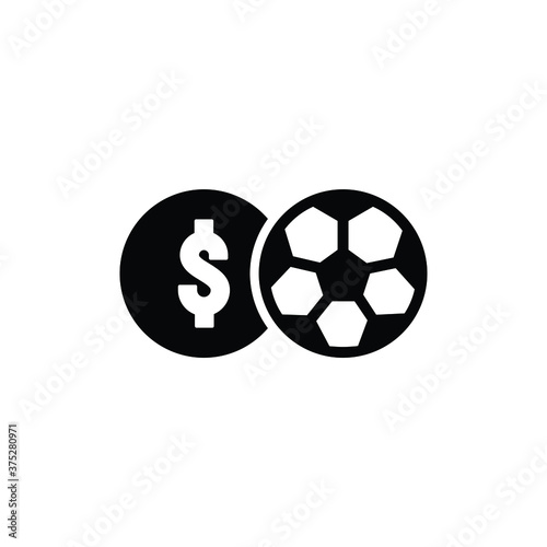 Ball and money icon vector on white background, sign and symbol.