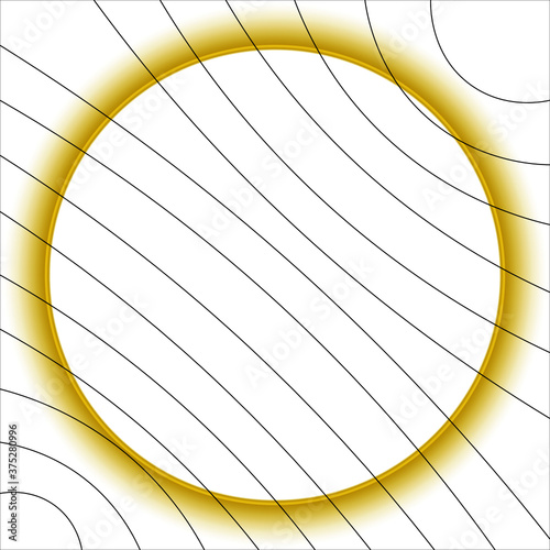 abstract white background with stripes arc and golden ball