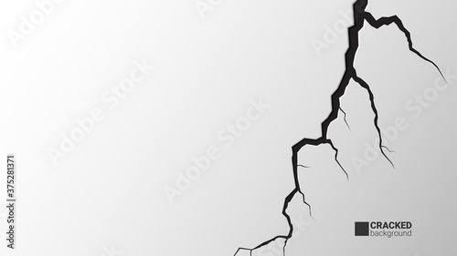 Ground cracks. Earthquake and ground cracks, hole effect, craquelure and damaged wall texture. Vector concept background can be used for topics earthquake, crash, destruction.
