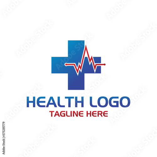 cross health medical icon logo design vector template