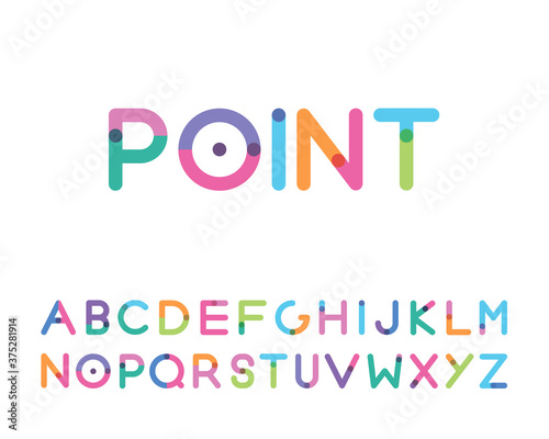 font with a bright point capital letters