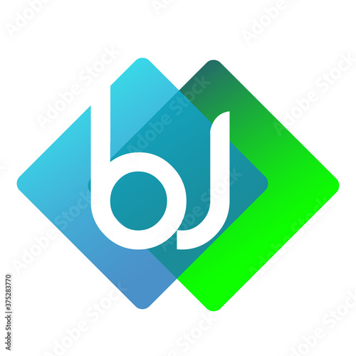 Letter BJ logo with colorful geometric shape, letter combination logo design for creative industry, web, business and company. photo