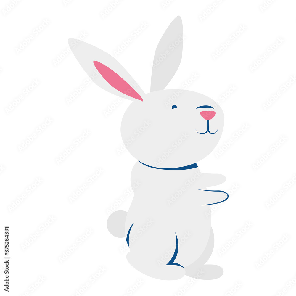Obraz premium easter little rabbit standing pose character