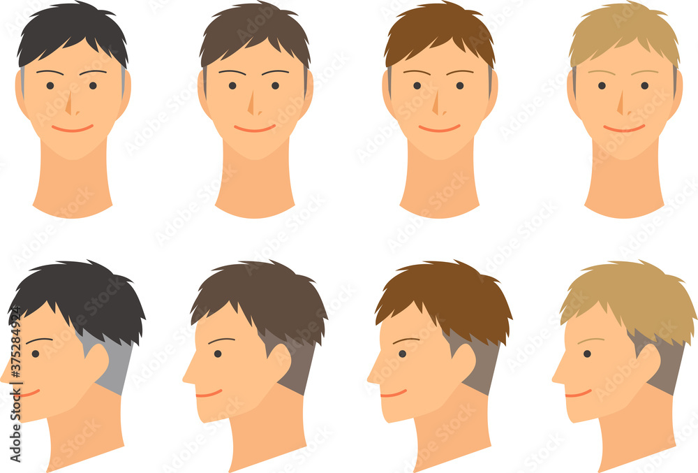 男性のヘアスタイルパターンイラスト ツーブロック ベクター素材 男性のヘアスタイルパターンイラスト ツーブロック ベクター素材